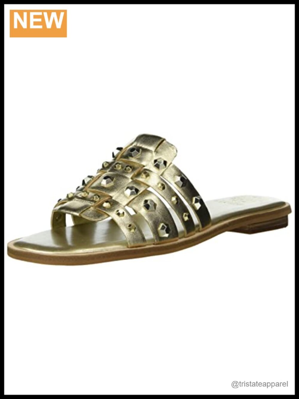 Leather Flat Slide Sandal Slingback Slip On Open Toe Padded Casual